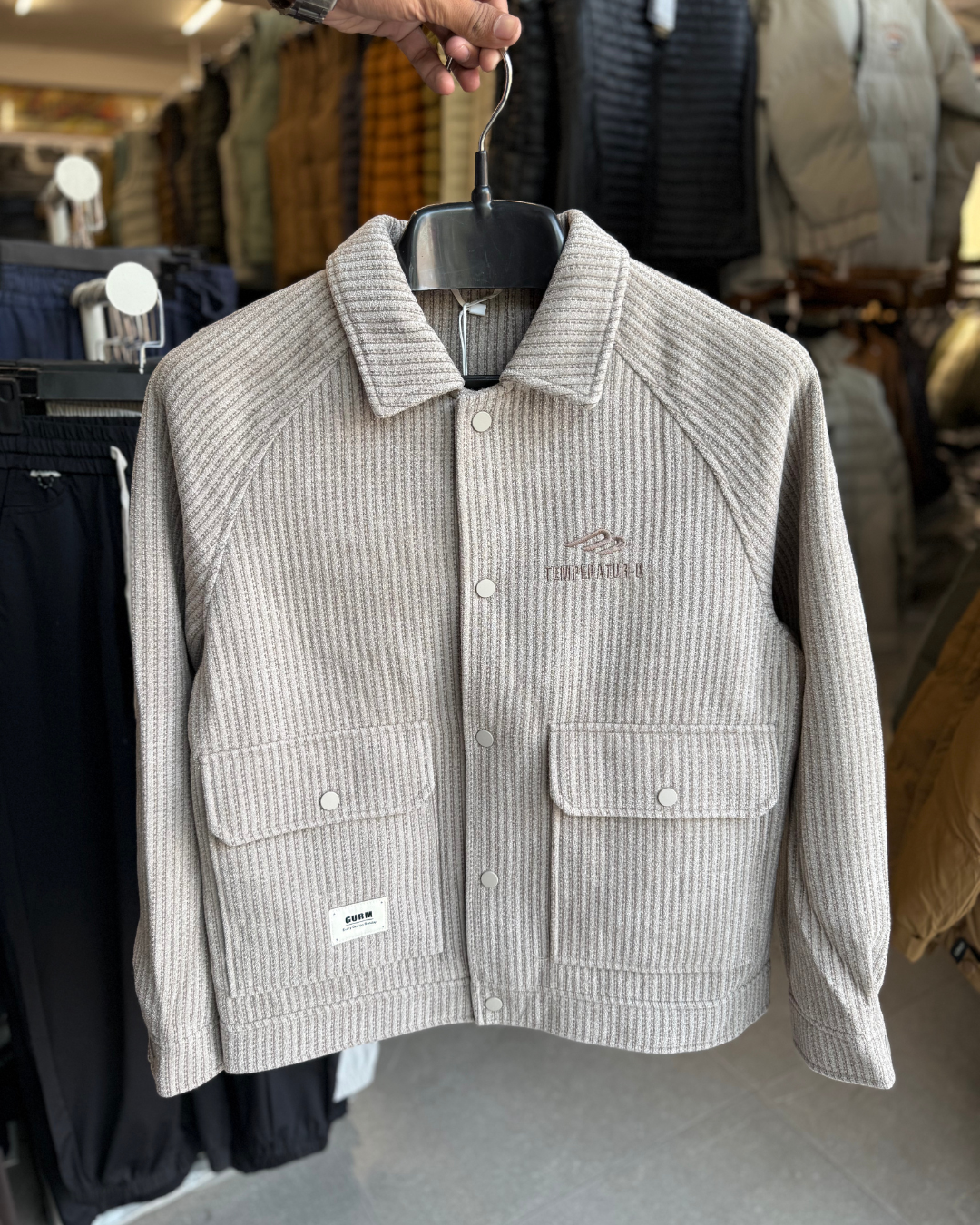 Ribbed Overshirt Jacket