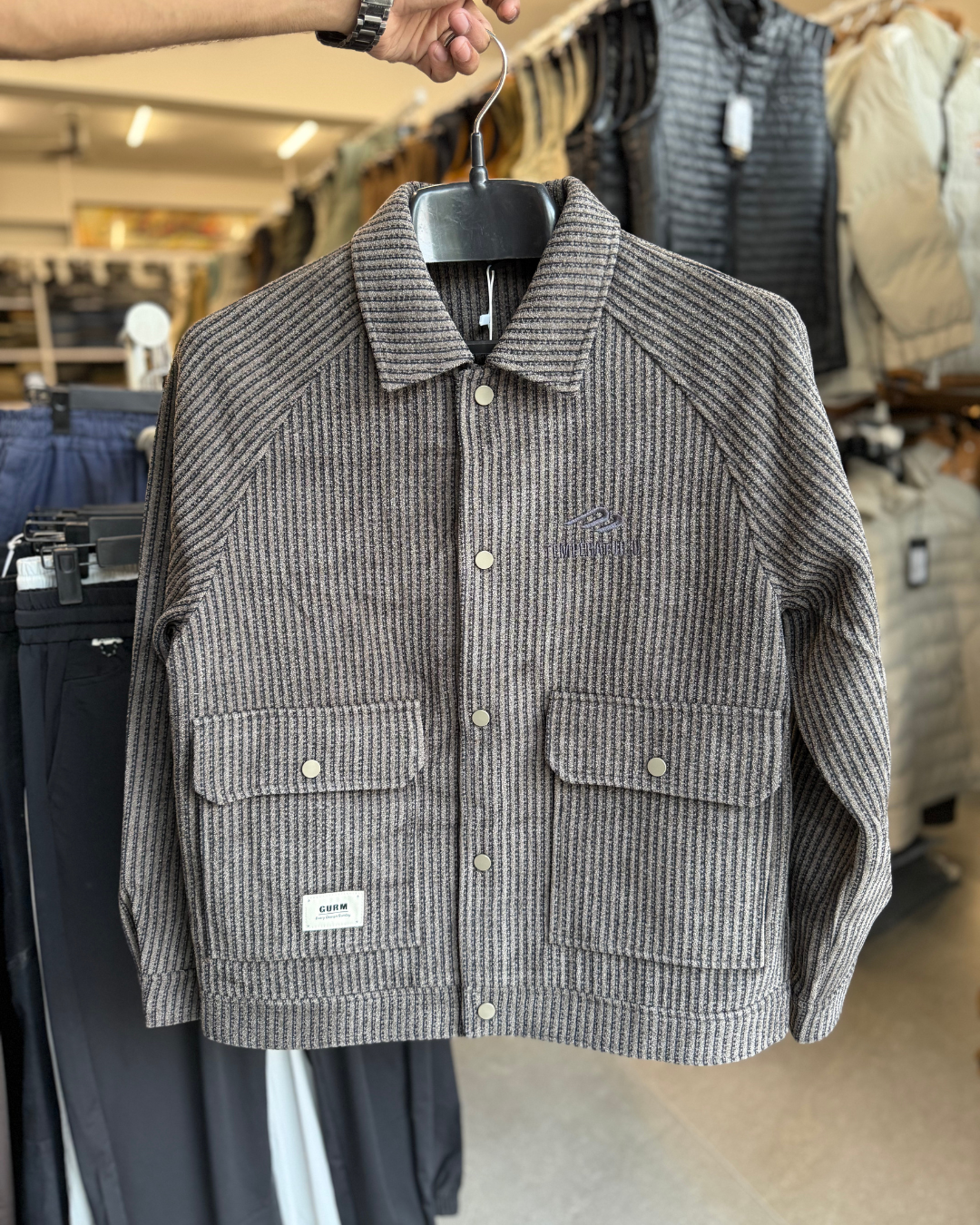 Ribbed Overshirt Jacket