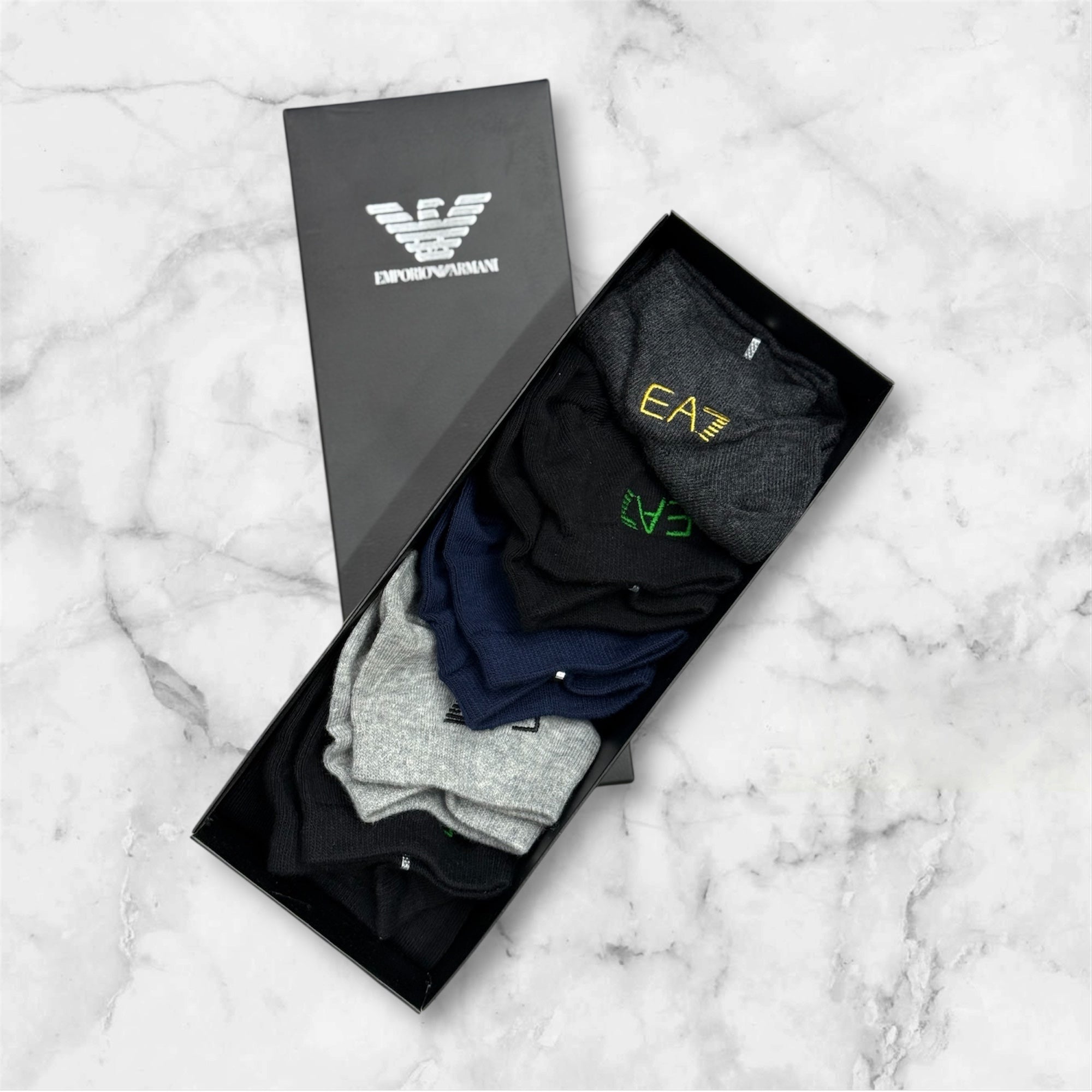 Emporio Armani-Inspired EA7 Socks Gift Box – 5 Pairs