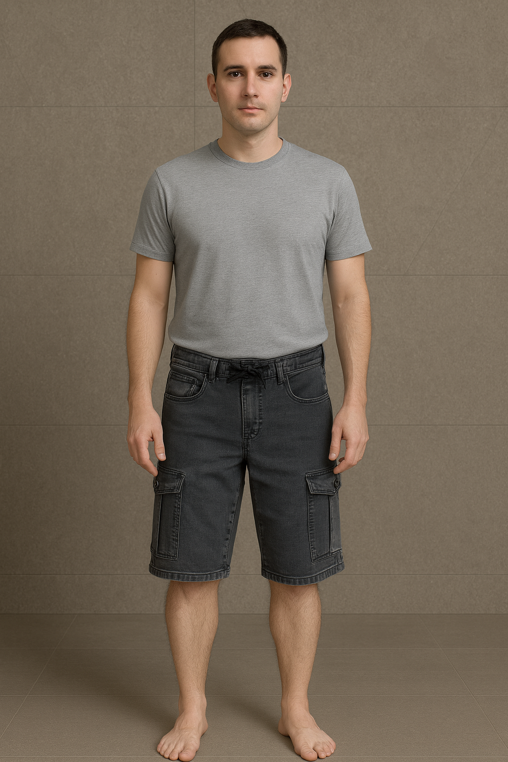 Men's Relaxed Fit Denim Cargo Shorts