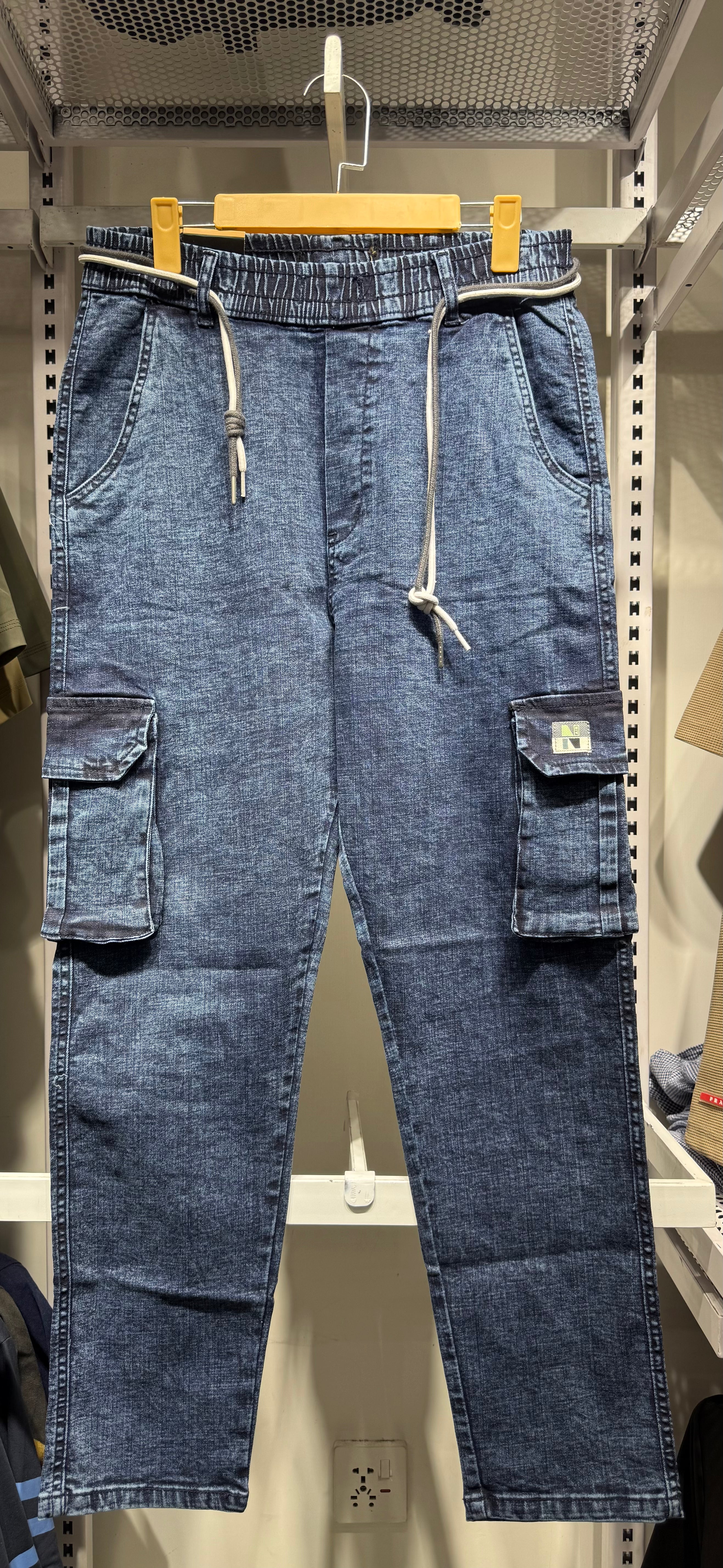 Denim cargo pants