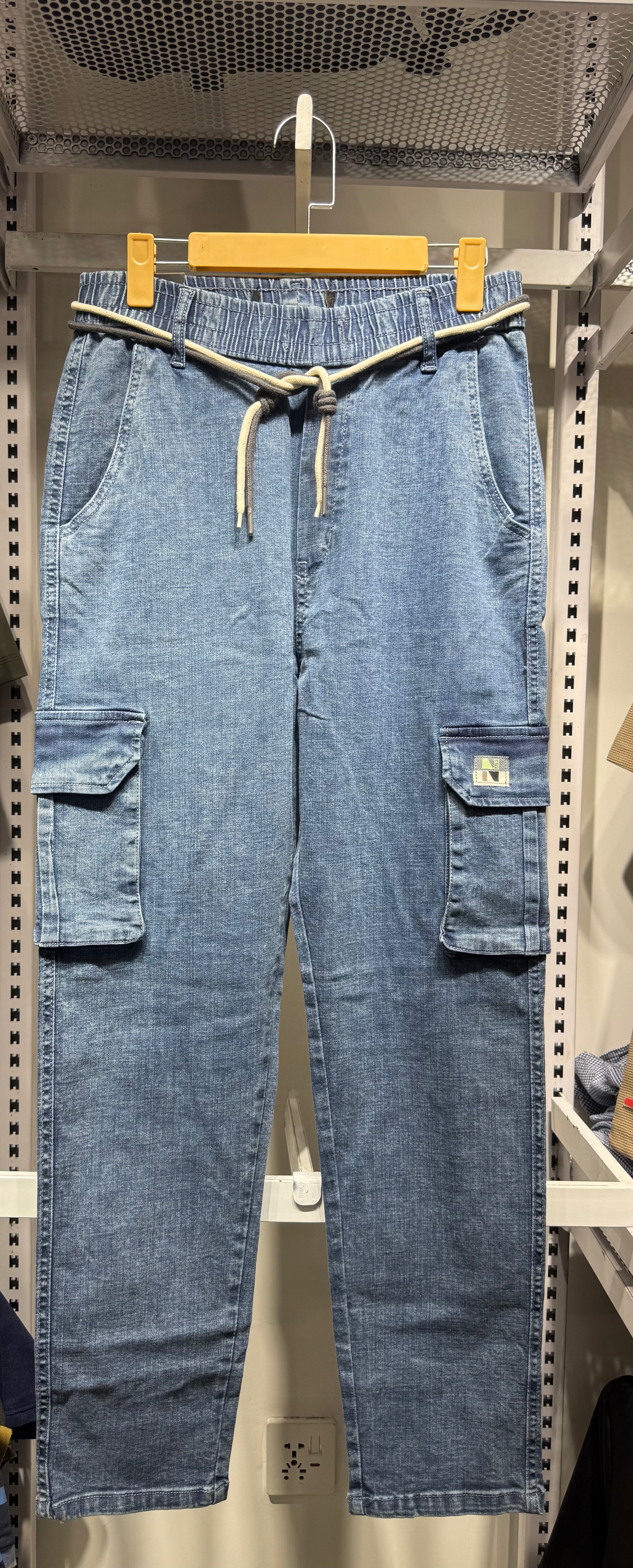 Denim cargo pants