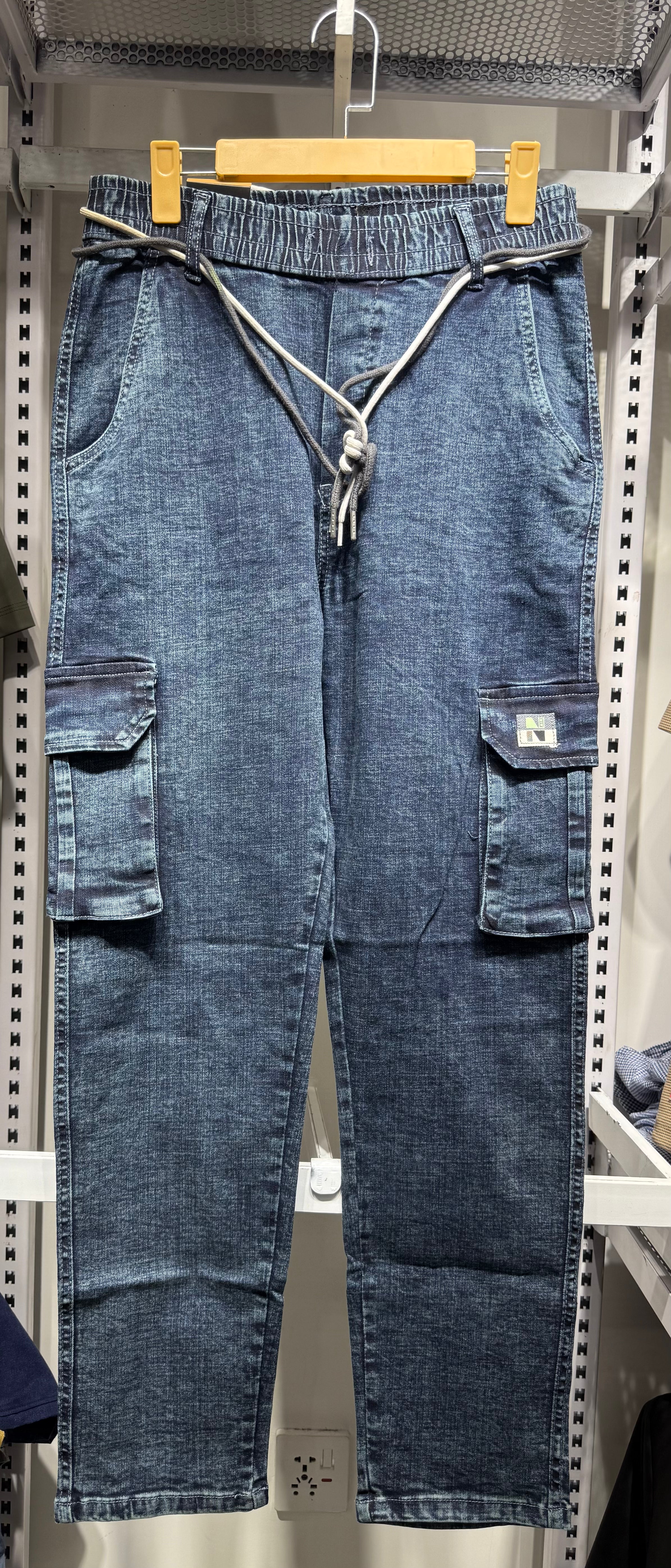 Denim cargo pants