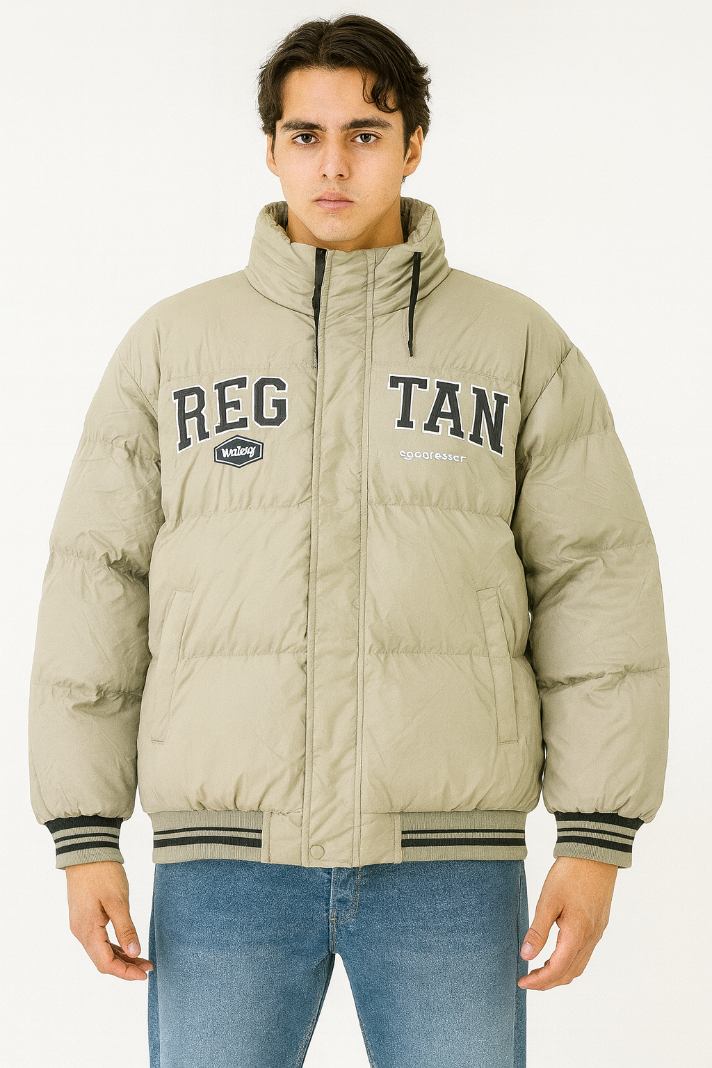 Men's Varsity-Style Puffer Jacket
