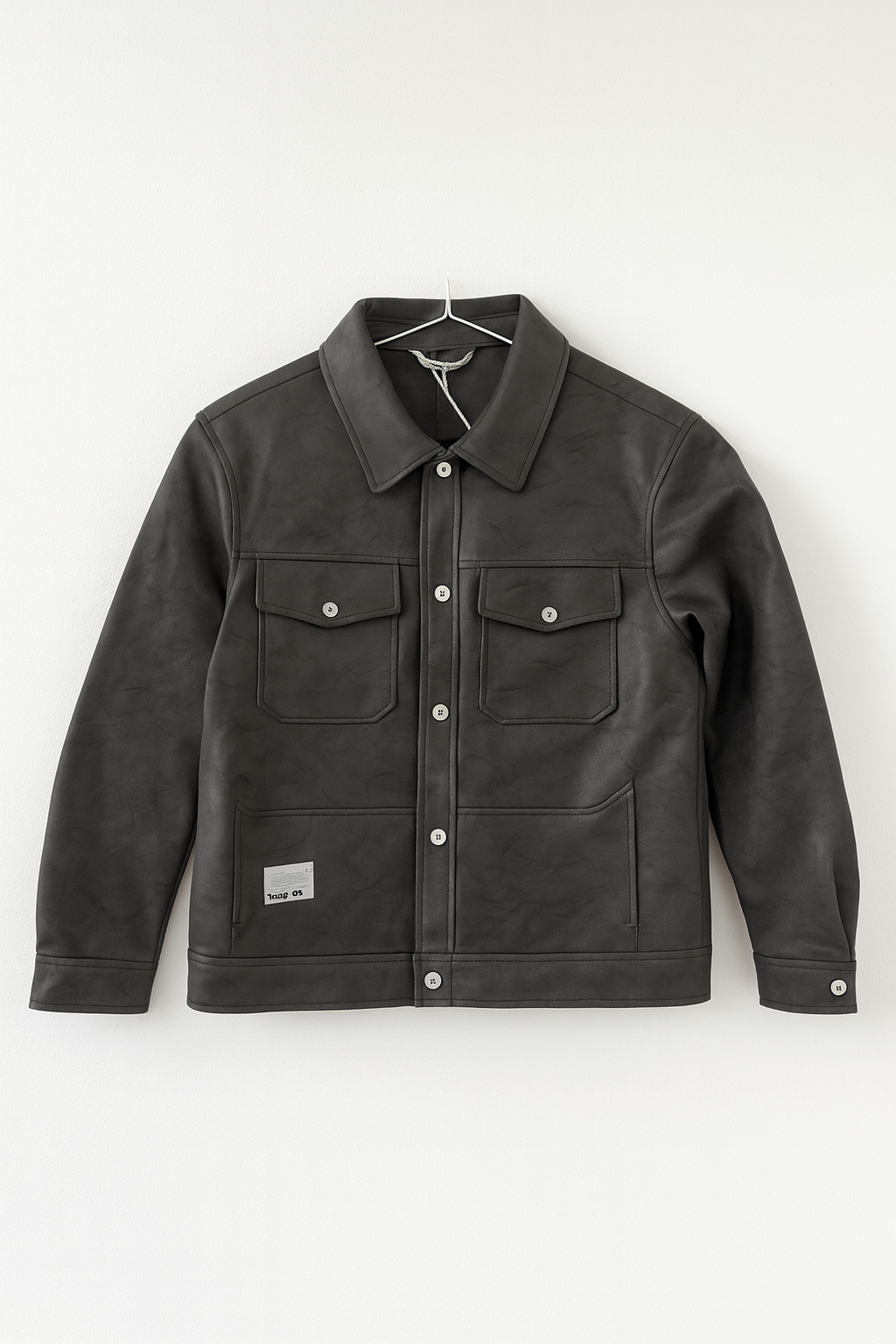 Faux Leather Trucker Jacket