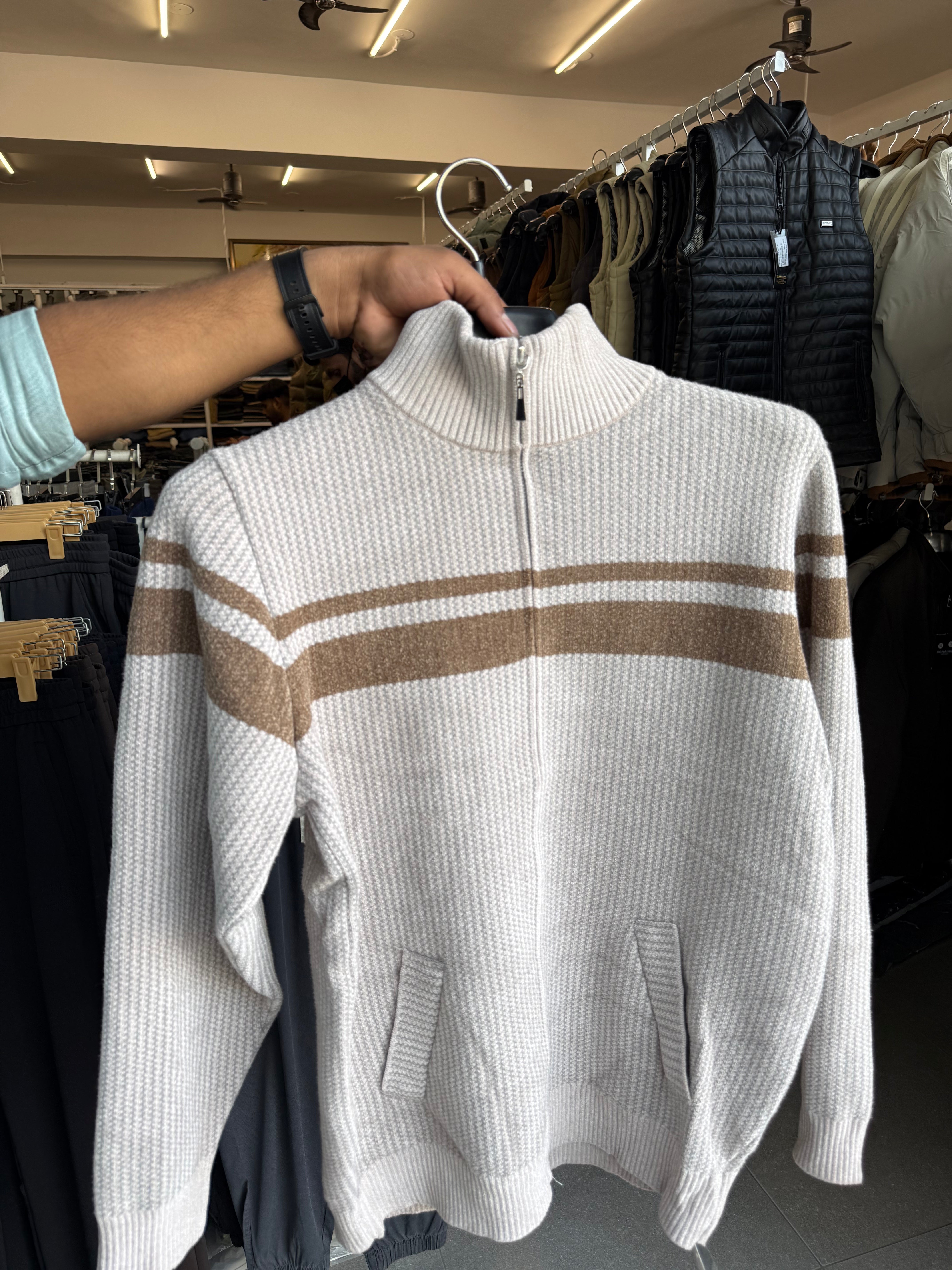 Men’s Wool Zip-Up Sweater Jersey