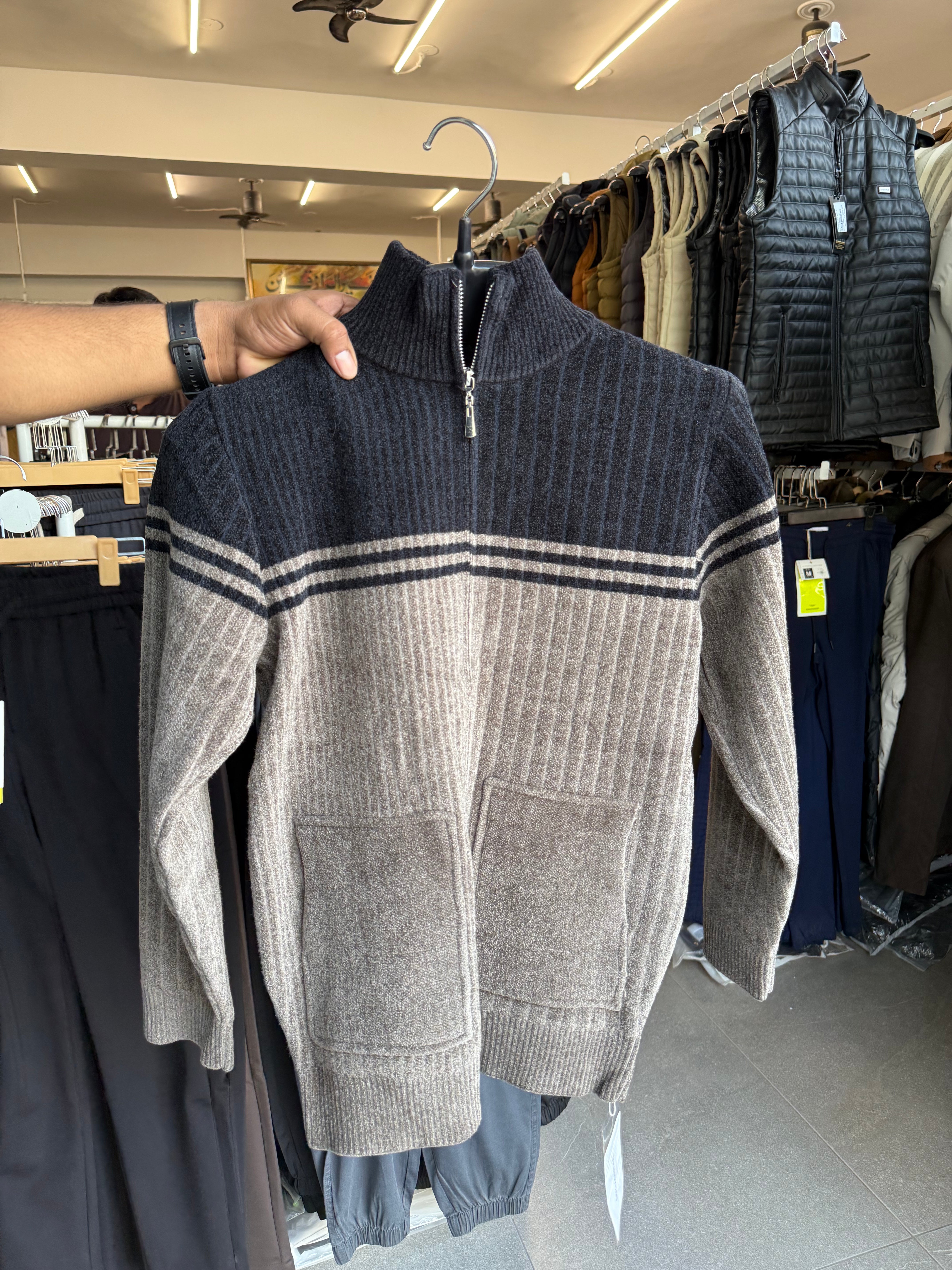 Men’s Wool Zip-Up Sweater Jersey